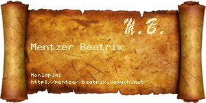 Mentzer Beatrix névjegykártya
